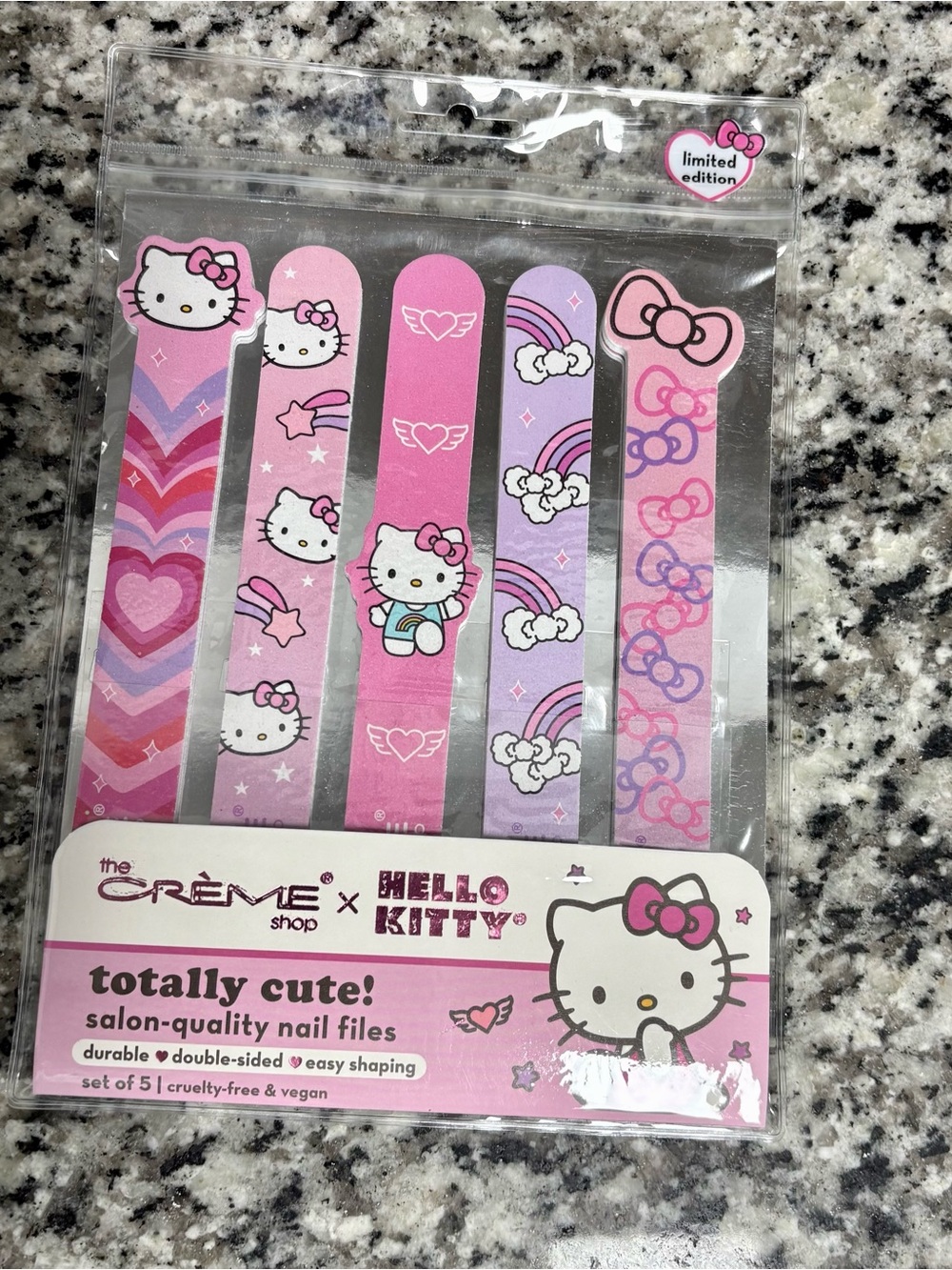 The Crème Shop x Hello Kitty Pink & Purple Kids Nail Files - 5-Pack